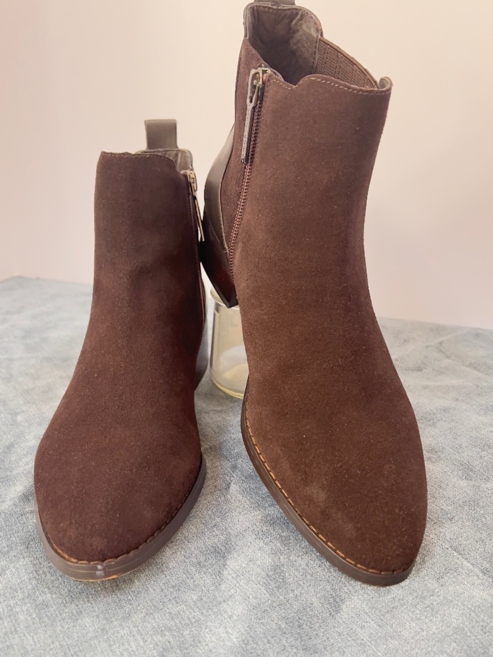 Donald J. Pliner Brown Suede Side-Zip Ankle Boots
